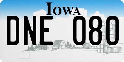 IA license plate DNE080