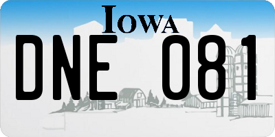 IA license plate DNE081