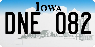 IA license plate DNE082