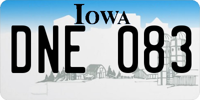 IA license plate DNE083