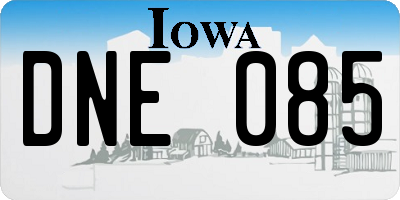 IA license plate DNE085