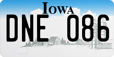 IA license plate DNE086
