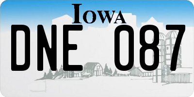 IA license plate DNE087