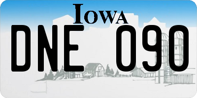 IA license plate DNE090
