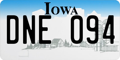 IA license plate DNE094