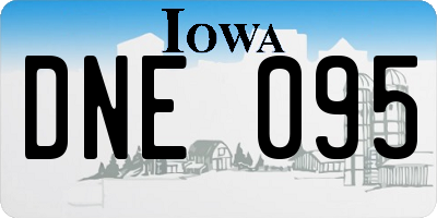 IA license plate DNE095