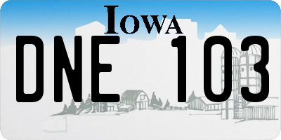 IA license plate DNE103