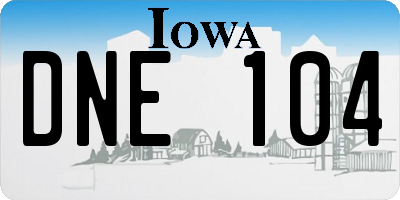 IA license plate DNE104