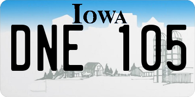 IA license plate DNE105