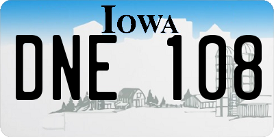 IA license plate DNE108