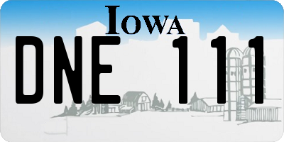 IA license plate DNE111