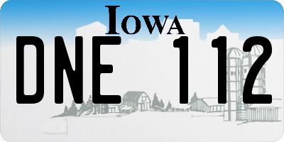 IA license plate DNE112