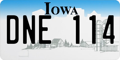 IA license plate DNE114