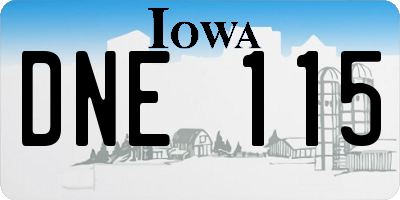IA license plate DNE115