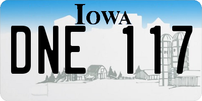 IA license plate DNE117