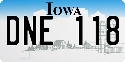 IA license plate DNE118
