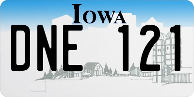 IA license plate DNE121