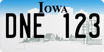 IA license plate DNE123