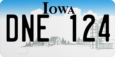 IA license plate DNE124