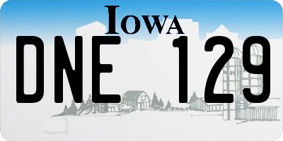 IA license plate DNE129