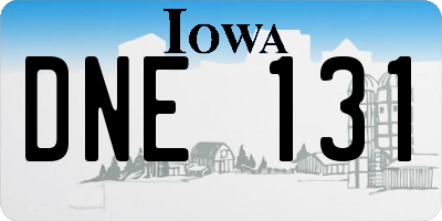 IA license plate DNE131