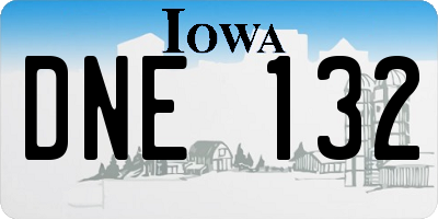 IA license plate DNE132