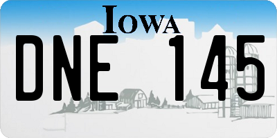 IA license plate DNE145