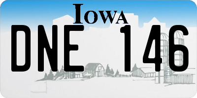 IA license plate DNE146