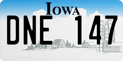 IA license plate DNE147