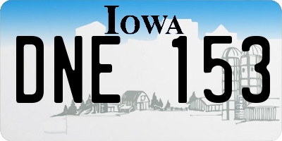 IA license plate DNE153