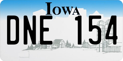 IA license plate DNE154