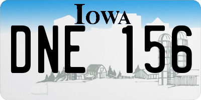 IA license plate DNE156