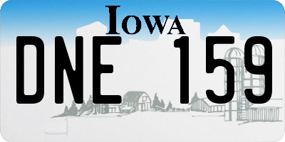 IA license plate DNE159