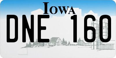 IA license plate DNE160