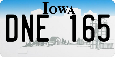 IA license plate DNE165
