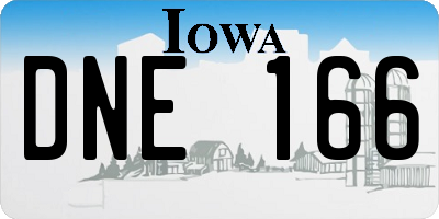 IA license plate DNE166