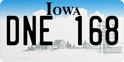 IA license plate DNE168