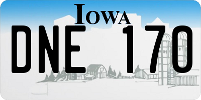 IA license plate DNE170