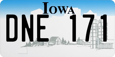 IA license plate DNE171