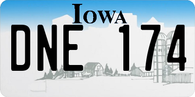 IA license plate DNE174