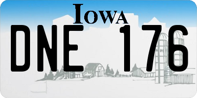 IA license plate DNE176
