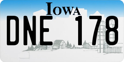 IA license plate DNE178