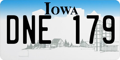 IA license plate DNE179