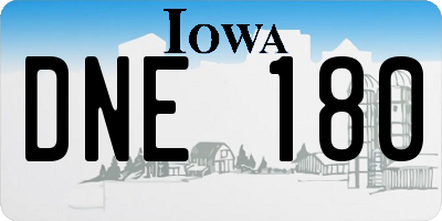IA license plate DNE180