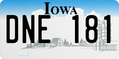 IA license plate DNE181