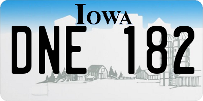 IA license plate DNE182