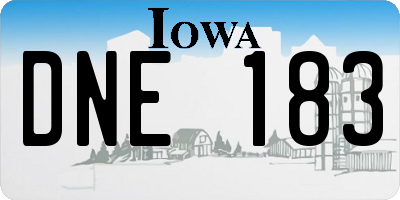 IA license plate DNE183
