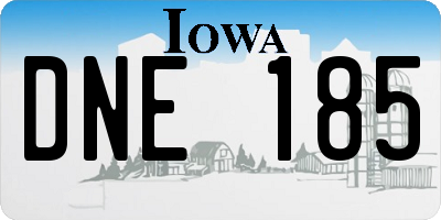 IA license plate DNE185