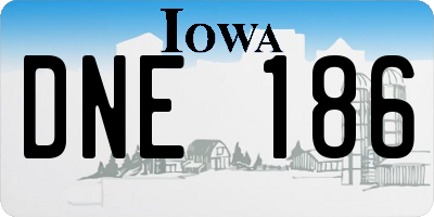 IA license plate DNE186