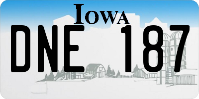 IA license plate DNE187